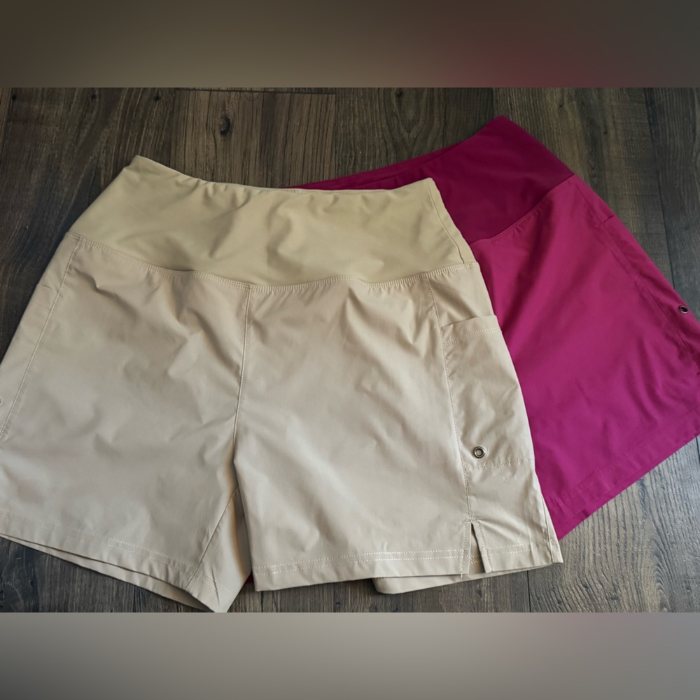 2-Pack Gradual Athletic Shorts | Size L | Pink & Tan | Like New Condition